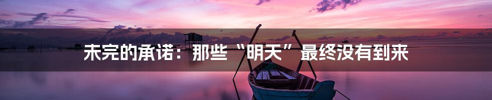 未完的承诺：那些“明天”最终没有到来