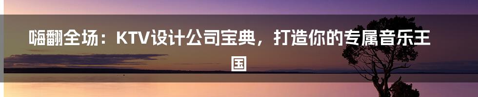 嗨翻全场:KTV设计公司宝典,打造你的专属音乐王国