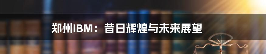 郑州IBM:昔日辉煌与未来展望
