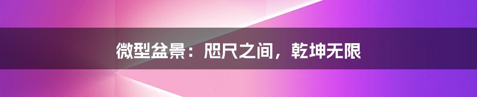 微型盆景：咫尺之间，乾坤无限