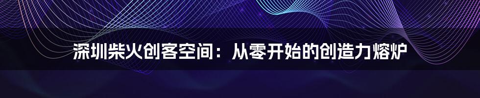 深圳柴火创客空间：从零开始的创造力熔炉