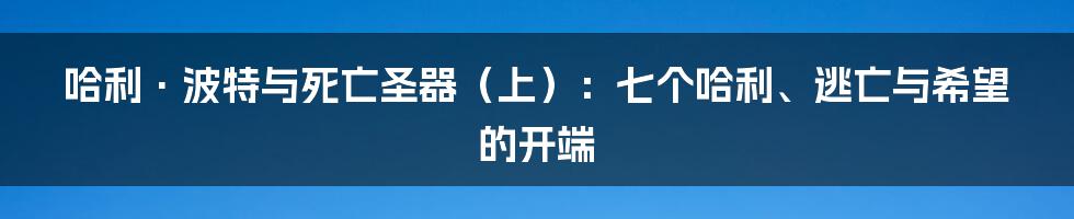 哈利·波特与死亡圣器（上）：七个哈利、逃亡与希望的开端