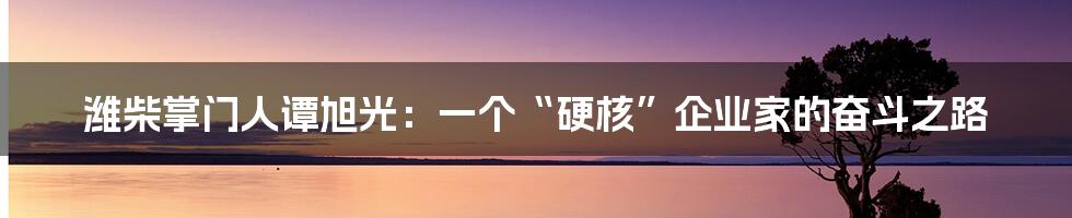 潍柴掌门人谭旭光:一个“硬核”企业家的奋斗之路