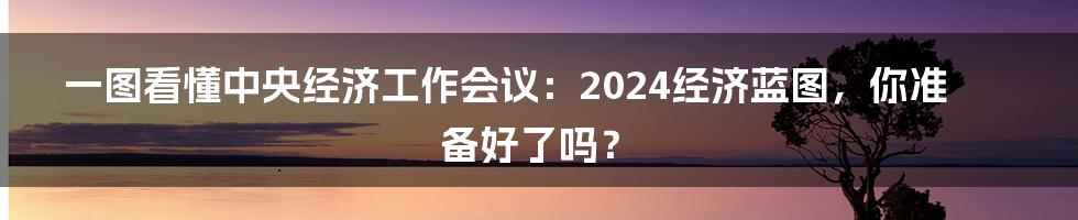 一图看懂中央经济工作会议:2024经济蓝图,你准备好了吗?
