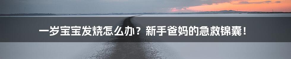 一岁宝宝发烧怎么办？新手爸妈的急救锦囊！