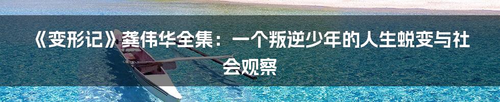 《变形记》龚伟华全集:一个叛逆少年的人生蜕变与社会观察