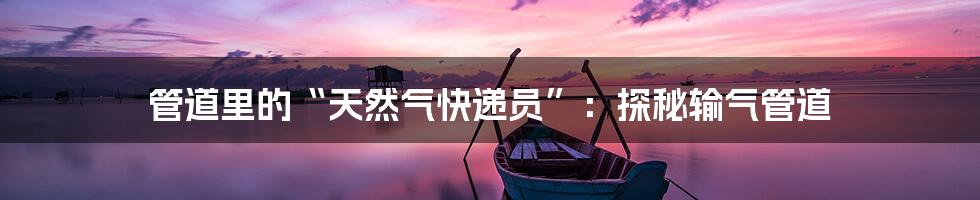 管道里的“天然气快递员”:探秘输气管道