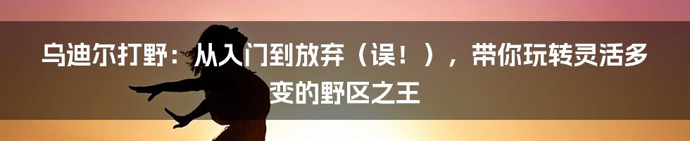 乌迪尔打野：从入门到放弃（误！），带你玩转灵活多变的野区之王
