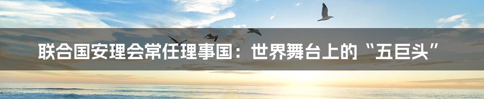 联合国安理会常任理事国:世界舞台上的“五巨头”
