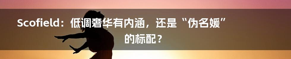 Scofield：低调奢华有内涵，还是“伪名媛”的标配？