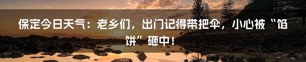 保定今日天气:老乡们,出门记得带把伞,小心被“馅饼”砸中!
