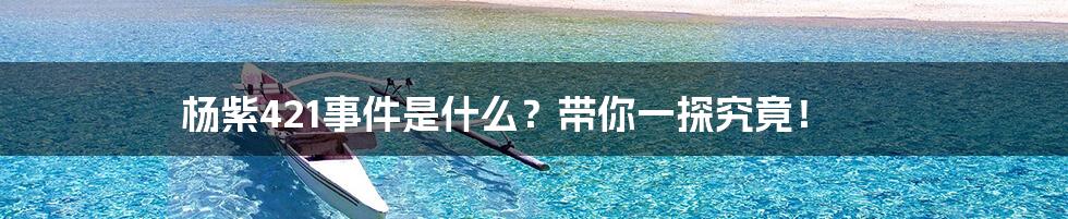 杨紫421事件是什么？带你一探究竟！