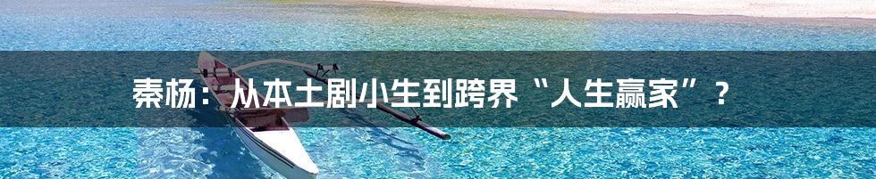 秦杨:从本土剧小生到跨界“人生赢家”?