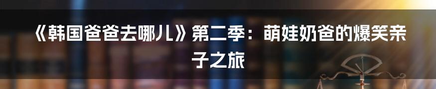 《韩国爸爸去哪儿》第二季：萌娃奶爸的爆笑亲子之旅