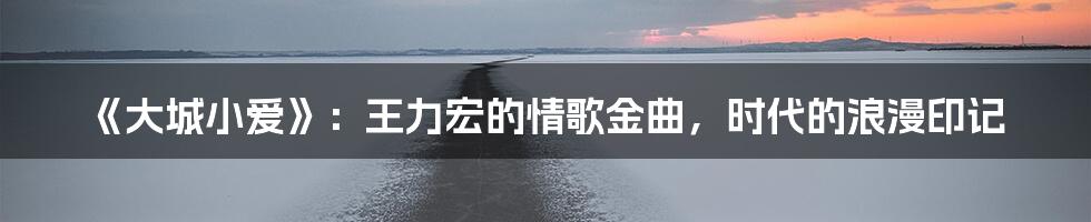 《大城小爱》:王力宏的情歌金曲,时代的浪漫印记