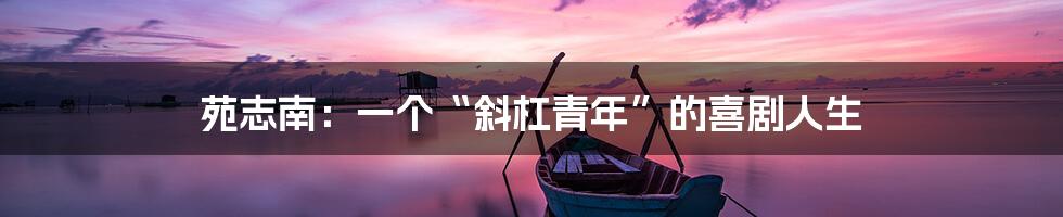 苑志南：一个“斜杠青年”的喜剧人生