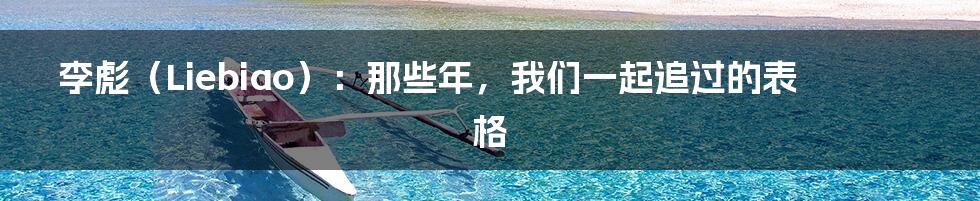 李彪(Liebiao):那些年,我们一起追过的表格