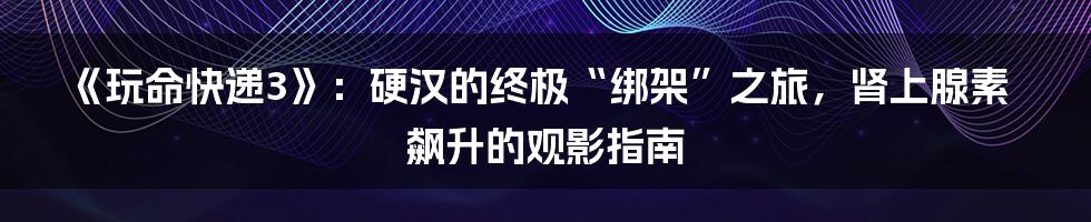 《玩命快递3》:硬汉的终极“绑架”之旅,肾上腺素飙升的观影指南