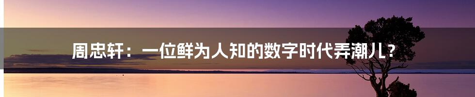 周忠轩：一位鲜为人知的数字时代弄潮儿？