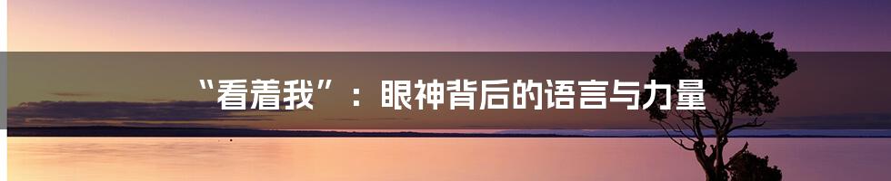 “看着我”：眼神背后的语言与力量