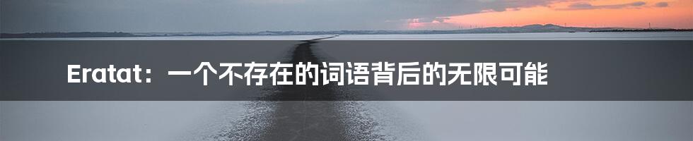 Eratat:一个不存在的词语背后的无限可能