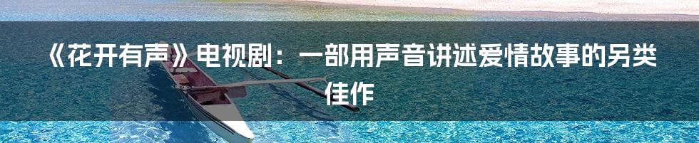 《花开有声》电视剧：一部用声音讲述爱情故事的另类佳作