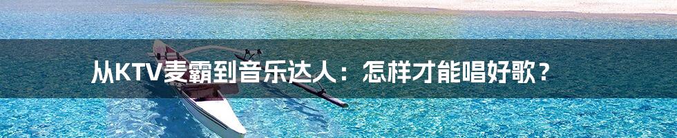 从KTV麦霸到音乐达人：怎样才能唱好歌？