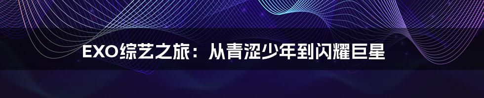 EXO综艺之旅：从青涩少年到闪耀巨星
