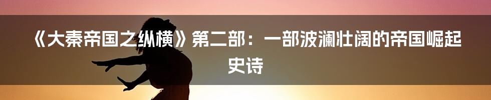 《大秦帝国之纵横》第二部:一部波澜壮阔的帝国崛起史诗