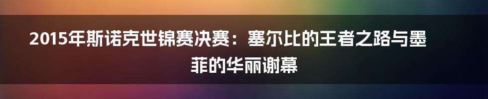 2015年斯诺克世锦赛决赛:塞尔比的王者之路与墨菲的华丽谢幕