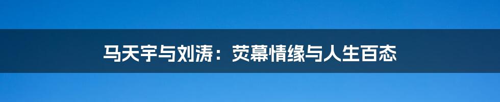 马天宇与刘涛:荧幕情缘与人生百态