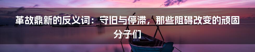 革故鼎新的反义词:守旧与停滞,那些阻碍改变的顽固分子们