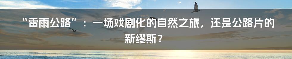 “雷雨公路”:一场戏剧化的自然之旅,还是公路片的新缪斯?