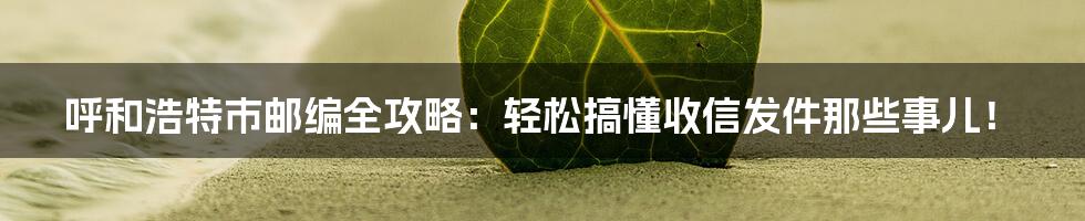 呼和浩特市邮编全攻略：轻松搞懂收信发件那些事儿！
