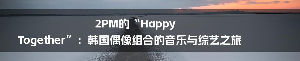 2PM的“Happy Together”:韩国偶像组合的音乐与综艺之旅