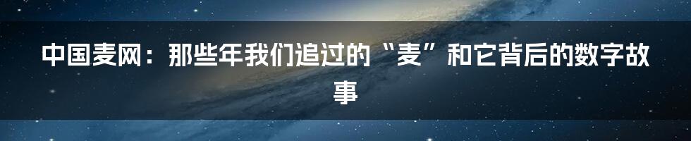 中国麦网：那些年我们追过的“麦”和它背后的数字故事