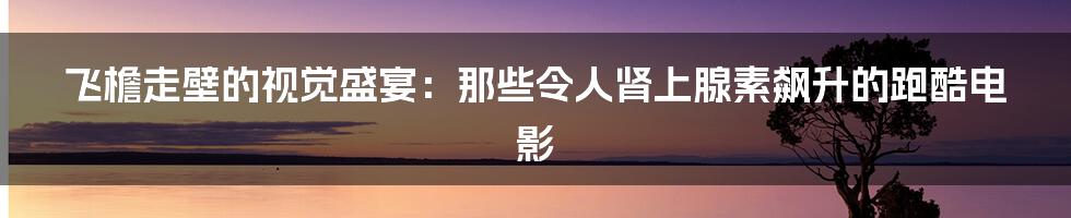飞檐走壁的视觉盛宴：那些令人肾上腺素飙升的跑酷电影