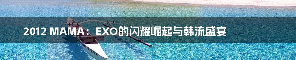 2012 MAMA:EXO的闪耀崛起与韩流盛宴