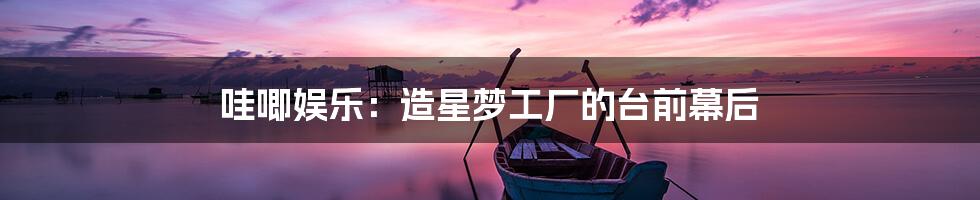 哇唧娱乐:造星梦工厂的台前幕后
