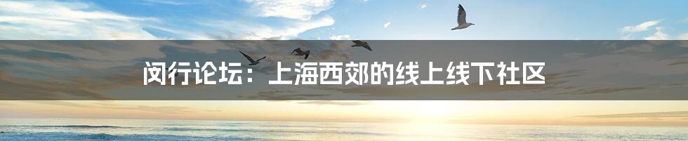 闵行论坛：上海西郊的线上线下社区