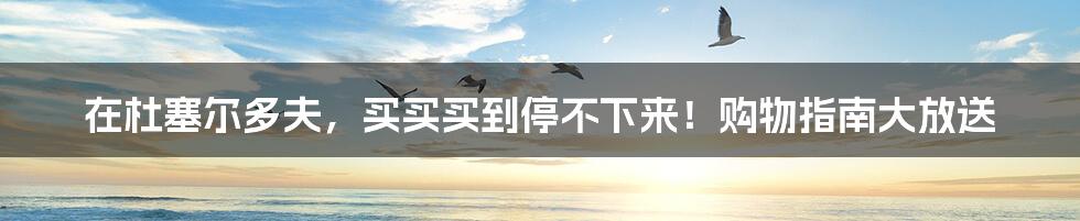 在杜塞尔多夫，买买买到停不下来！购物指南大放送