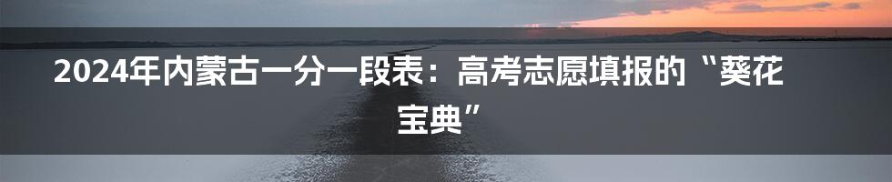 2024年内蒙古一分一段表：高考志愿填报的“葵花宝典”