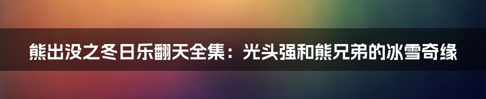 熊出没之冬日乐翻天全集:光头强和熊兄弟的冰雪奇缘