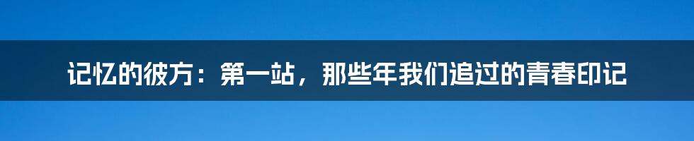 记忆的彼方:第一站,那些年我们追过的青春印记