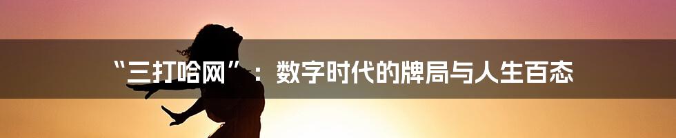 “三打哈网”：数字时代的牌局与人生百态
