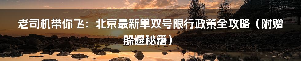 老司机带你飞:北京最新单双号限行政策全攻略(附赠躲避秘籍)