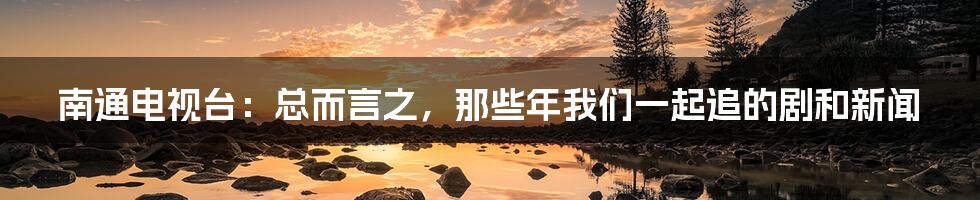 南通电视台:总而言之,那些年我们一起追的剧和新闻