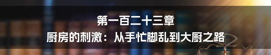 第一百二十三章 厨房的刺激:从手忙脚乱到大厨之路