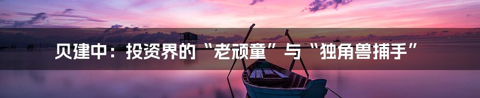 贝建中:投资界的“老顽童”与“独角兽捕手”