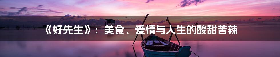 《好先生》:美食、爱情与人生的酸甜苦辣